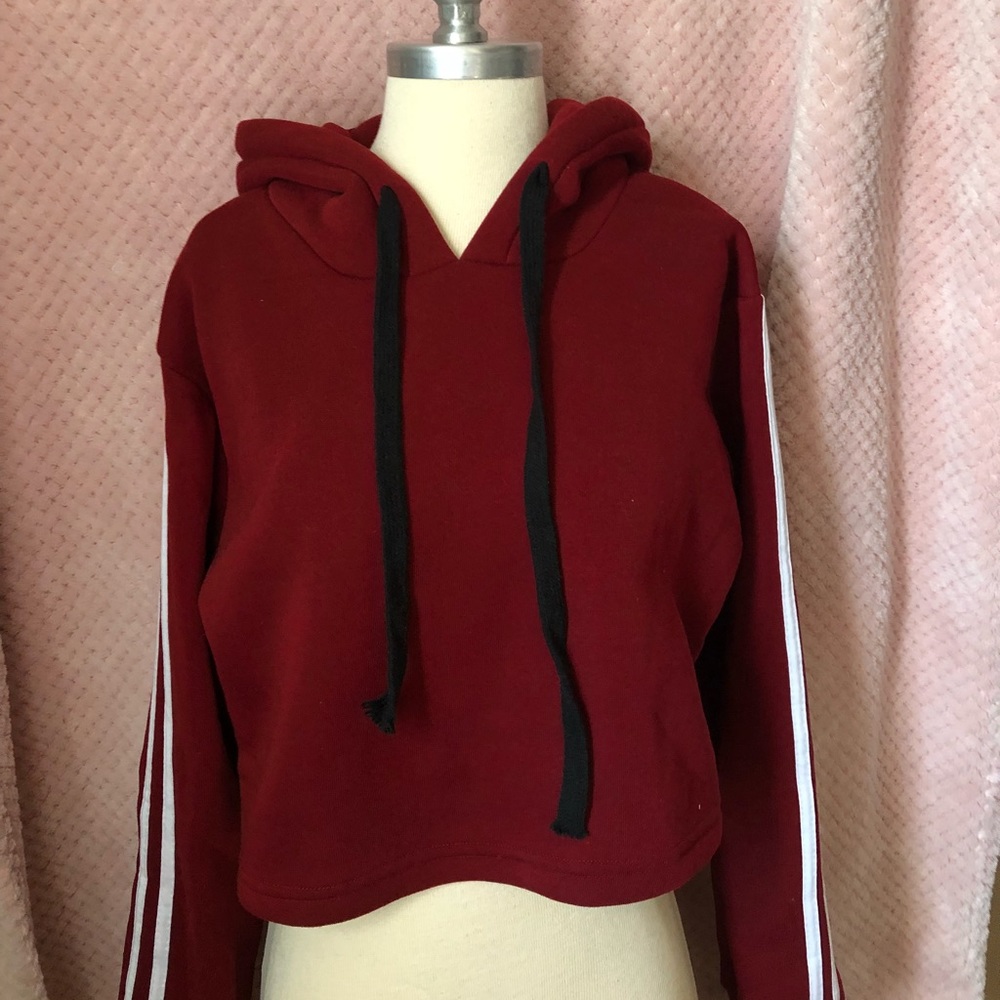 Maroon crop hoodie